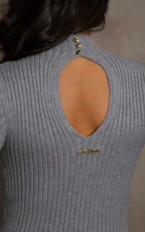 Vestido tricot com botão LR