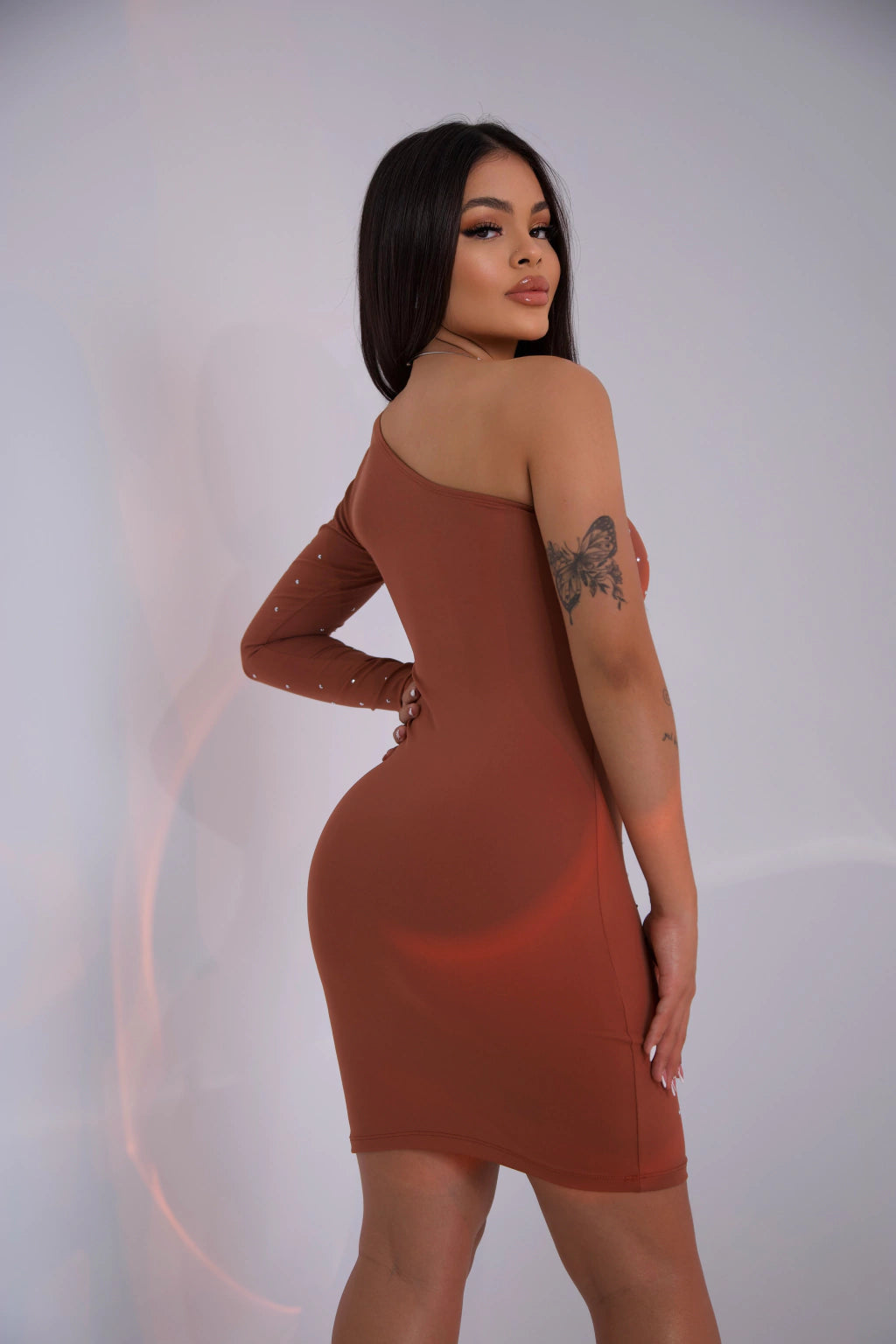 VESTIDO MANGA ÚNICA GLOW